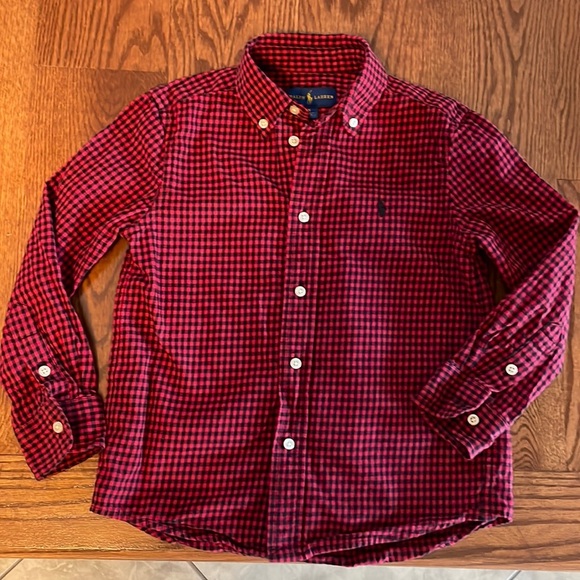 Ralph Lauren Other - Ralph Lauren boys kids button down collared long sleeve shirt red plaid size 5